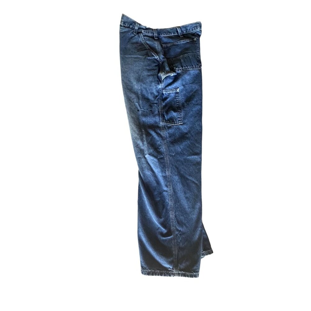 Carhartt Mens Blue Denim Work Jeans Size 38x30 Slight (paint) Stains Distress - Picture 11 of 12